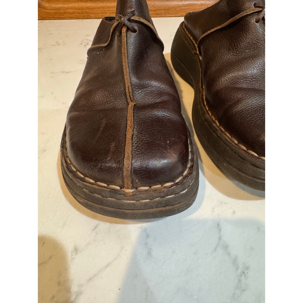 vintage Skechers brown leather clog mules chunky platform heel size 7 True 90s - Picture 4 of 11